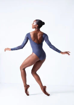 Move Dance Brizo Long Sleeve Leotard -Dance Clothing Store mol0665 petrol blue back 61572.1683070094
