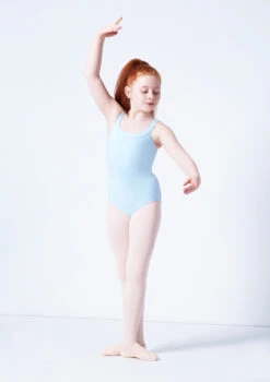 Move Dance Terri Girls Yoke Neck Leotard -Dance Clothing Store mol5141 blue front 2 76570.1689206261