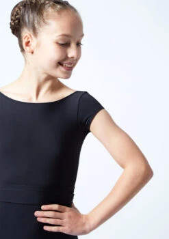 Move Dance Teen Sophia Belted Leotard -Dance Clothing Store mol5804 blk close up front 1 83940.1678884478