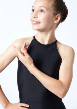 Move Dance Teen Elle High Neck Leotard -Dance Clothing Store mol5805 blk close up front 1 12772.1678884482