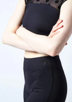 Move Dance Dixie Footless Legging -Dance Clothing Store mop0633 black close up front 1 90405.1678884549