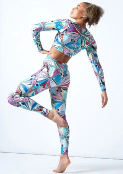 Move Dance Venus High Waisted Leggings - Marble -Dance Clothing Store mop0908 mar back 1 60621.1678884560