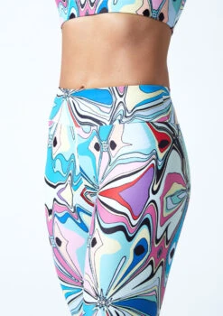 Move Dance Venus High Waisted Leggings - Marble -Dance Clothing Store mop0908 mar close up front 1 47086.1678884559