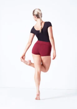 Move Dance Sasha Rolltop Dance Shorts -Dance Clothing Store mor0009 burgundy back 38401.1687216789