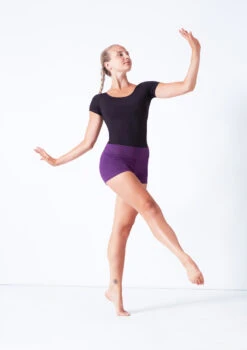 Move Dance Sasha Rolltop Dance Shorts -Dance Clothing Store mor0009 purple front 1 86673.1687216790