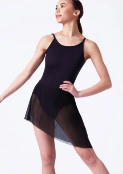 Move Dance Riley Asymmetric Mini Skirt -Dance Clothing Store mor0030 black front t 99308.1692921335