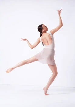 Move Dance Magnolia Gathered Mini Skirt -Dance Clothing Store mor0031 latte back 65843.1681806927