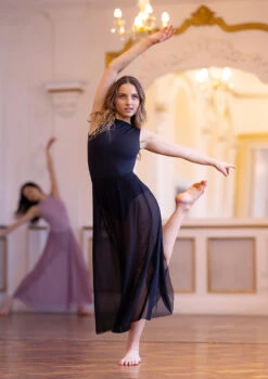 Move Dance Elise Long Skirt -Dance Clothing Store mor0034 black front 3 74380.1690548972