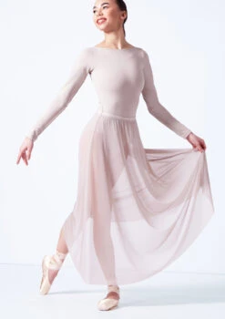 Move Dance Elise Long Skirt -Dance Clothing Store mor0034 latte front t 32005.1690585995