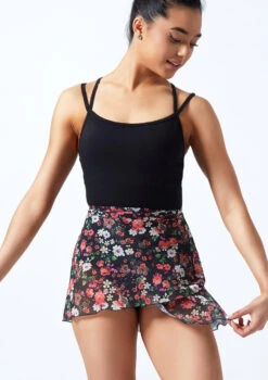 Move Dance Floral Wrap Dance Skirt - Navy -Dance Clothing Store mor0257 navy blue front 1t 39867.1689206461
