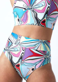 Move Dance Luna High Waisted Brief - Marble -Dance Clothing Store mor0906 mar close up front 1 57978.1678884724