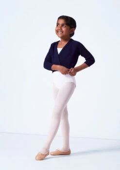 Tappers & Pointers Kids Knit Ballet Wrap -Dance Clothing Store taxclsn navy front 1 26359.1683935998