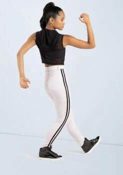 Weissman Sporty Striped Jeggings -Dance Clothing Store wn14547 white 17 85707.1694563057