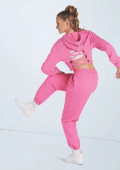 Weissman Cutout Laced Back Hoodie 10 Weissman Cutout Laced Back Hoodie -Dance Clothing Store wn15283 bubblegum pink 09 80625.1694693657