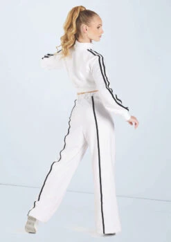 Weissman French Terry Split-Front Pants -Dance Clothing Store wn15426 white 68 77415.1694694085