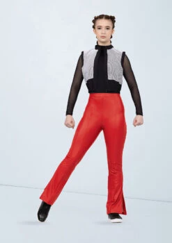Weissman Vegan Leather Side-Split Pants -Dance Clothing Store wn15511 red 15 t 55865.1698824360