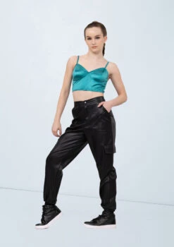 Weissman Satin Crop Top -Dance Clothing Store wn15546 jade 129 73600.1694697894
