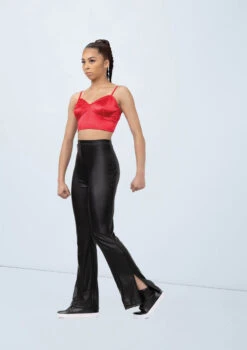 Weissman Satin Crop Top -Dance Clothing Store wn15546 red 38 11186.1694697893