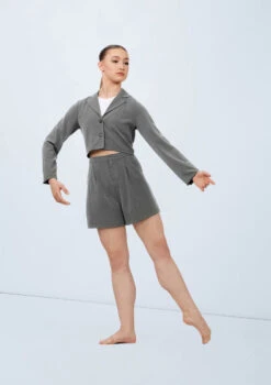 Weissman Cropped Suit Blazer -Dance Clothing Store wn15555 grey 15 86981.1694697935