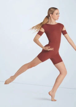 Weissman Cutout Sleeve Biketard -Dance Clothing Store wn15601 paprika 22 79008.1694698449